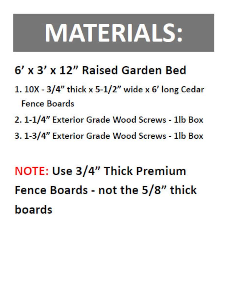 Cedar Raised Garden Bed Step by Step Plans 6ft & 8ft Sizes INSTANT DOWNLOAD PDF Plans image 9