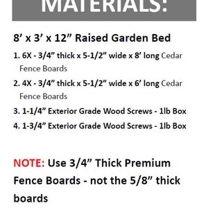 Cedar Raised Garden Bed Step by Step Plans 6ft & 8ft Sizes INSTANT DOWNLOAD PDF Plans image 8