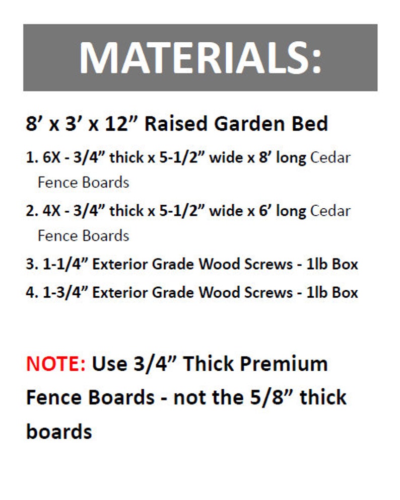 Cedar Raised Garden Bed Step by Step Plans 6ft & 8ft Sizes INSTANT DOWNLOAD PDF Plans image 8