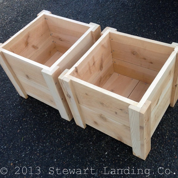 Wood Square Planter Plans Etsy