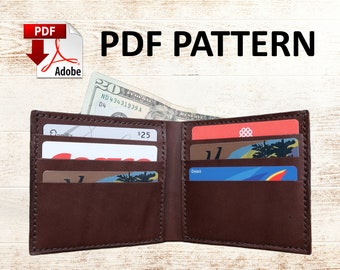 Leather Wallet PDF Pattern + Instructions Download | Instant Download PDF Wallet Pattern & Template