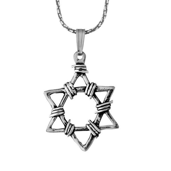 Sterling Silver Star of David Wire Pendant,Silver Jewish Star Necklace,Magen David Pendant,Judaica Jewelry,Barmitzvah Gift,Israel Jewelry