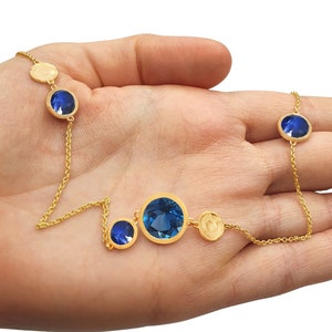 14K geelgouden unieke edelsteen ketting