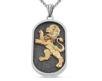 Large Sterling Silver and Yellow Gold Nano Bible Charm,Jerusalem Stone Lion of Judah Pendant,Hebrew Necklace,World's Smallest Bible Jewelry