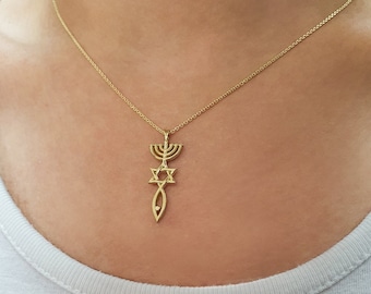 Gold Grafted-In Messianic Seal Pendant
