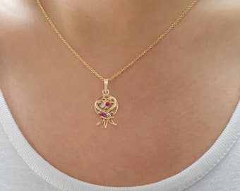 14K Gold Small Pomegranate Necklace