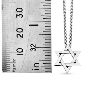 Sterling Silver Jewish Star of David Israeli Classic Magen David Necklace