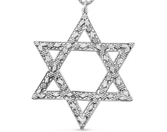 Large Star of David Pendant, Yemenite Filigree Magen David Necklace,Sterling Silver Big Jewish Star,Man Pendant Gift, Judaica Jewish Jewelry
