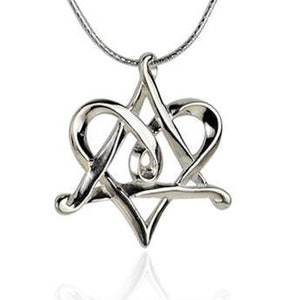 Silver Interlocking Heart Star of David Pendant, Jewish Star Bat Mitzvah Gift, Judaica Jewelry, Magen David Necklace,Hebrew necklace for Her