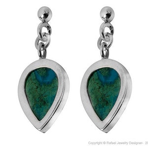 Eilat Stone Silver Teardrop Earrings