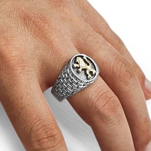 Silver and Gold Lion of Judah Ring