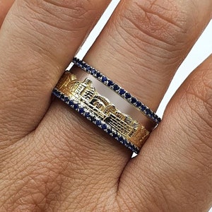 14K Gold and Silver Jerusalem Skyline Ring