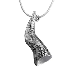 Sterling Silver Pendant, Silver Shofar Necklace, Ram&#39;s Horn Pendant, Men&#39;s Pendant, Jewish Jewelry, Israel Jewelry, Bar Mitzvah Gift
