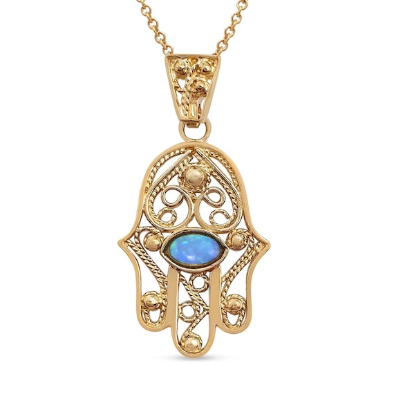 14k hamsa pendant best sale