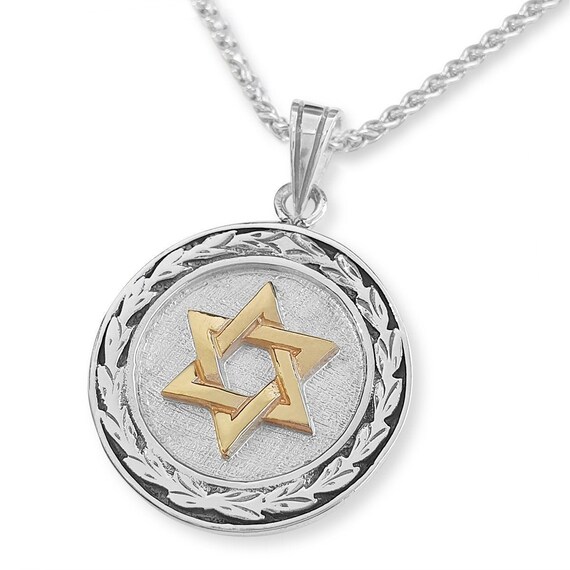 Silver jewish shop star necklace