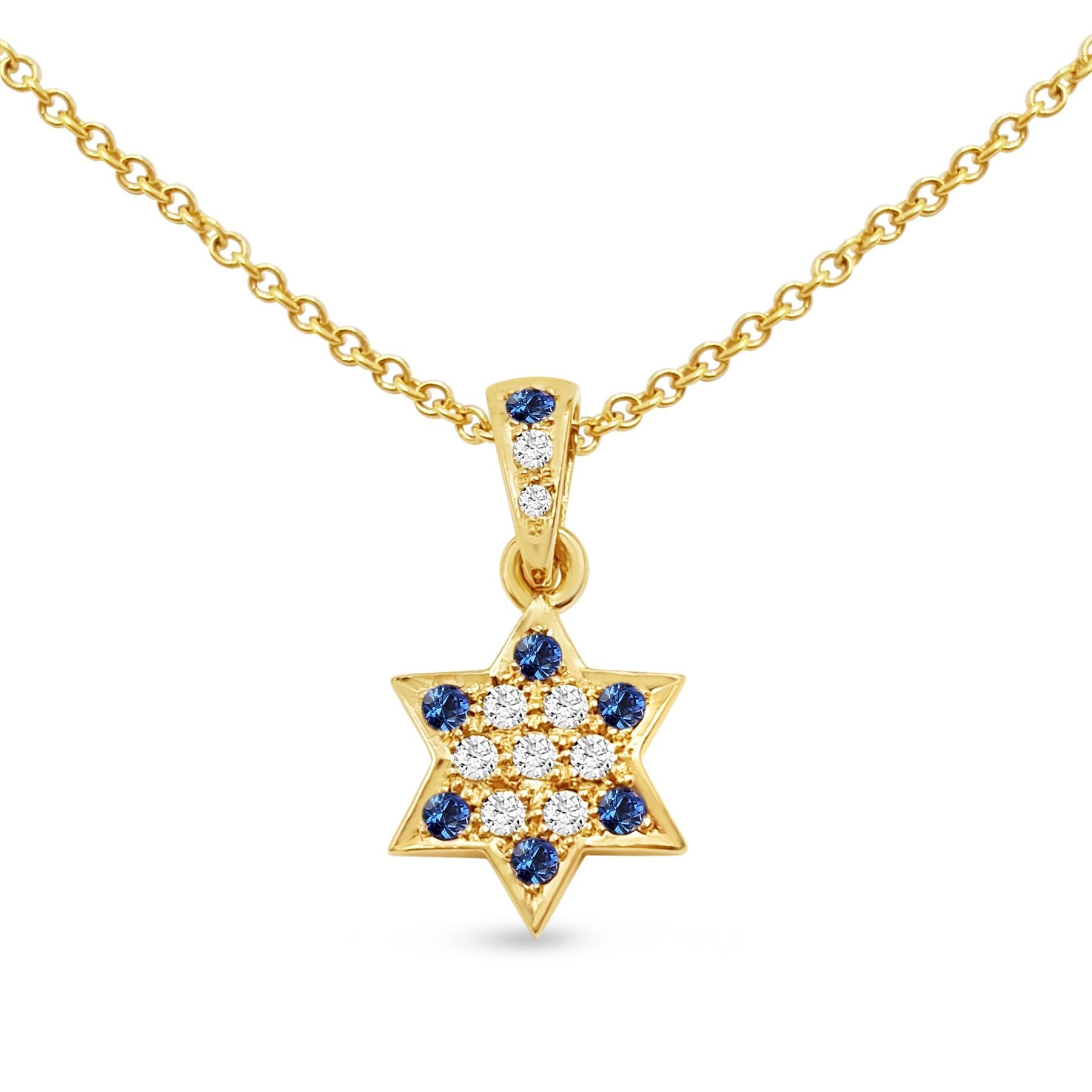 Orecchini a forma di stella di David in argento, orecchini pendenti blu