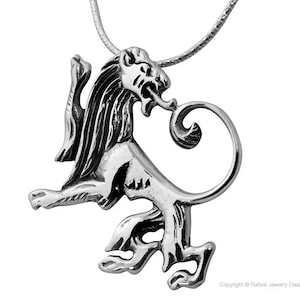 Silber Löwe von Juda Anhänger, Silber Löwe von Juda Halskette, Emblem von Jerusalem, Herren Anhänger, jüdischen Schmuck, Stamm von Juda, Bar Mitzvah Geschenk
