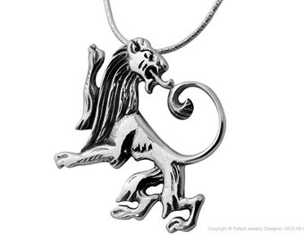 Pingente Leão de Judá em Prata, Colar Leão de Judá em Prata, Emblema de Jerusalém, Pingente Masculino, Joia Judaica, Tribo de Judá, Presente de Bar Mitzvá