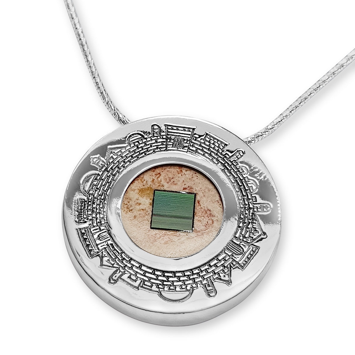 BABYL LVERSE【ELEMENT PENDANT】 Jerusalem Stone Nano Bible Necklace, Jerusalem Skyline