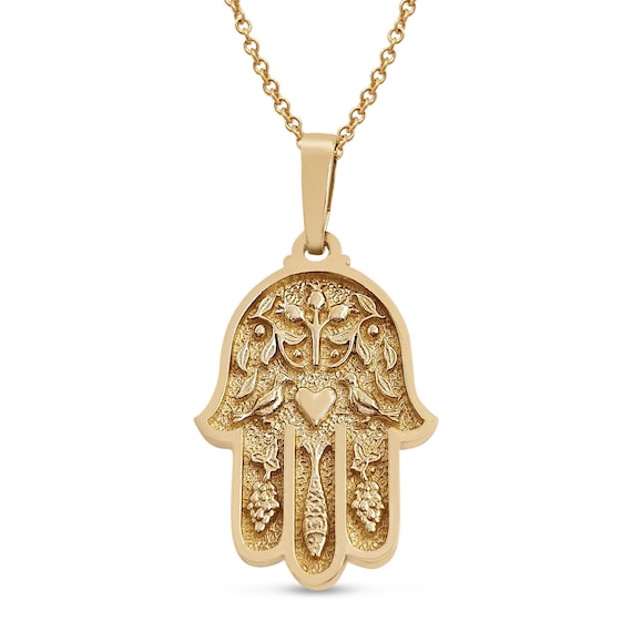 Hamsa 14k gold necklace deals