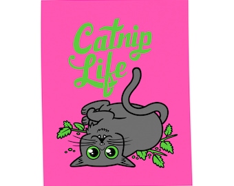 Catnip Life neon cat screen print