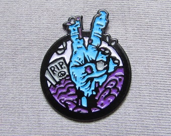 Rest in Peace Zombie glow-in-the-dark enamel pin
