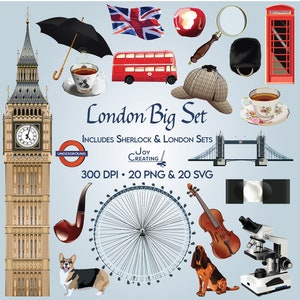 Pacote com 2 Clip Art de Londres