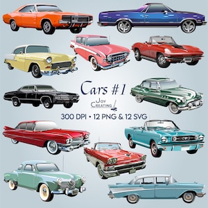 Classic Cars SVG Clipart