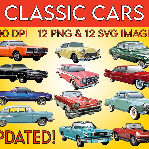 Classic Cars SVG Clipart