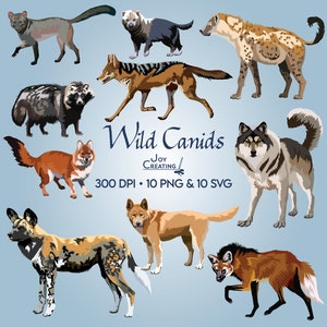 Wild Dogs Clip Art, Animal Clip Art, SVG Clipart