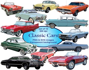 Classic Cars SVG Clipart