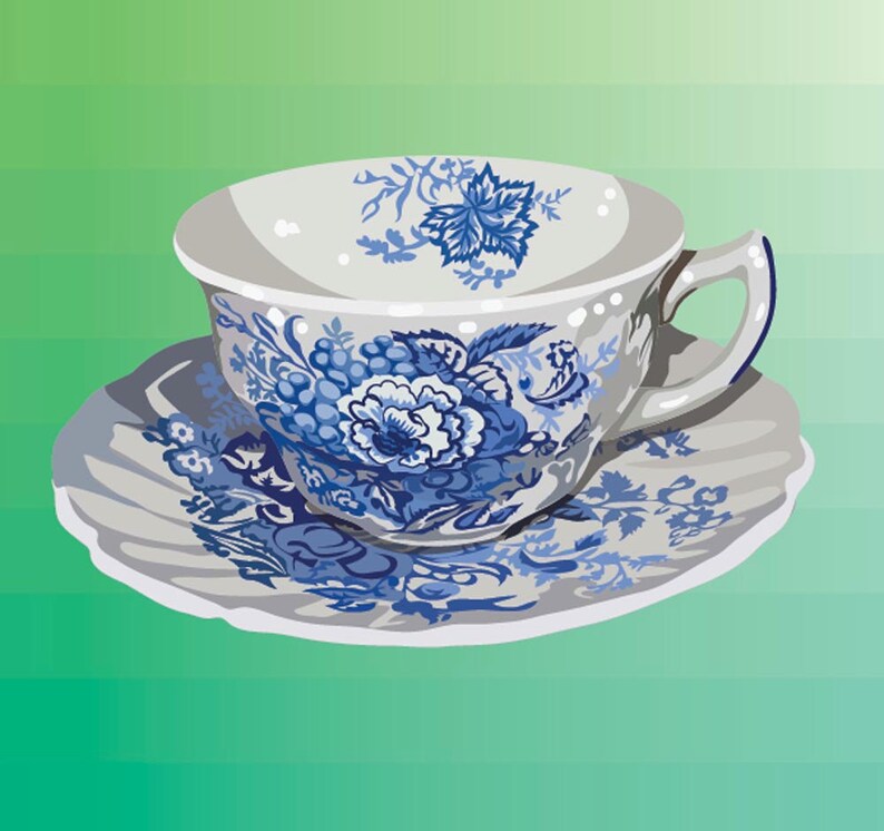 Tea Cups Clip Art Tea Clipart SVG Clipart British Clipart | Etsy