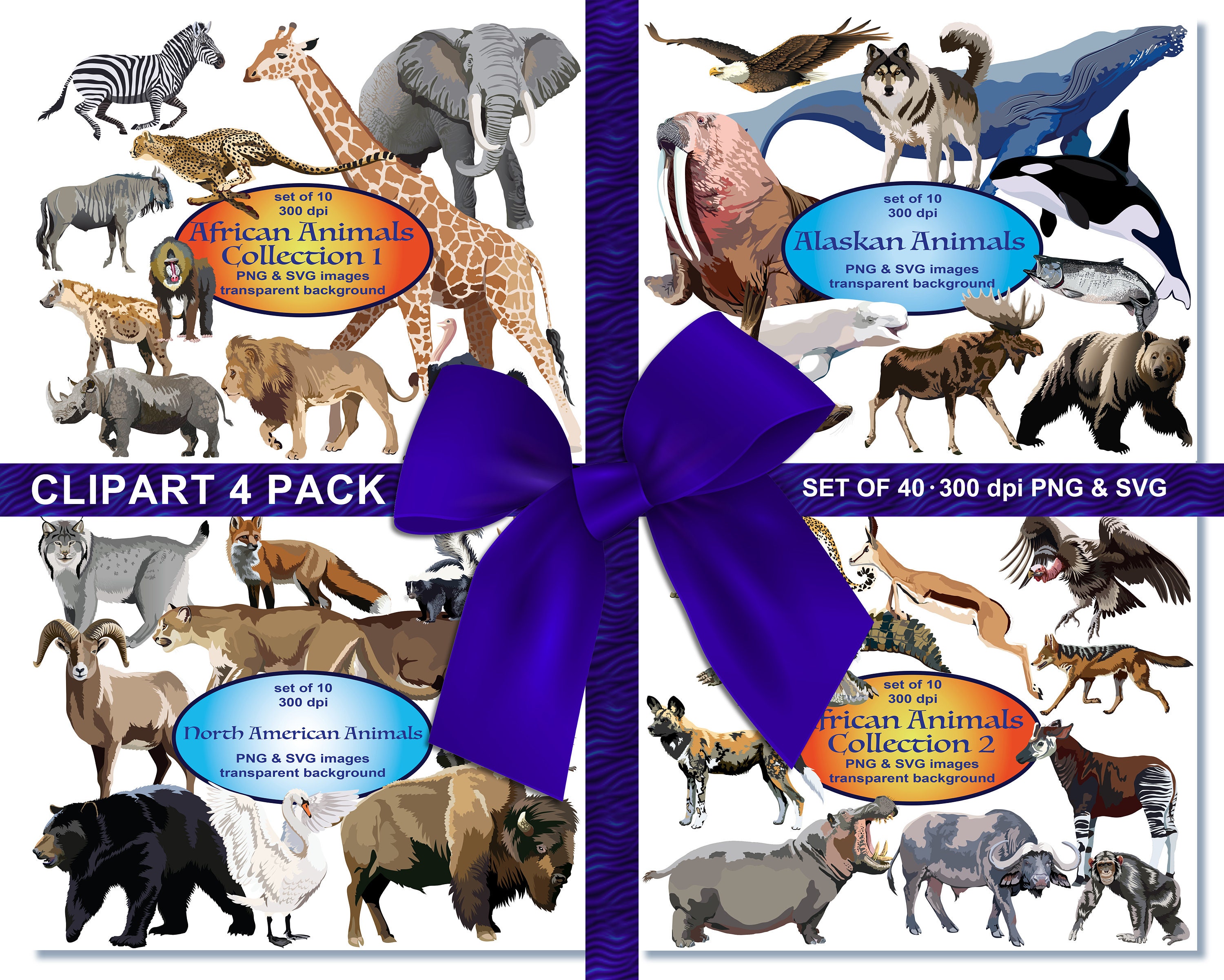 Wild Animals Clip Art SVG Clipart Animals Clip Art Alaska - Etsy Wild Animals Clip Art SVG Clipart Animals Clip Art Alaska - Etsy