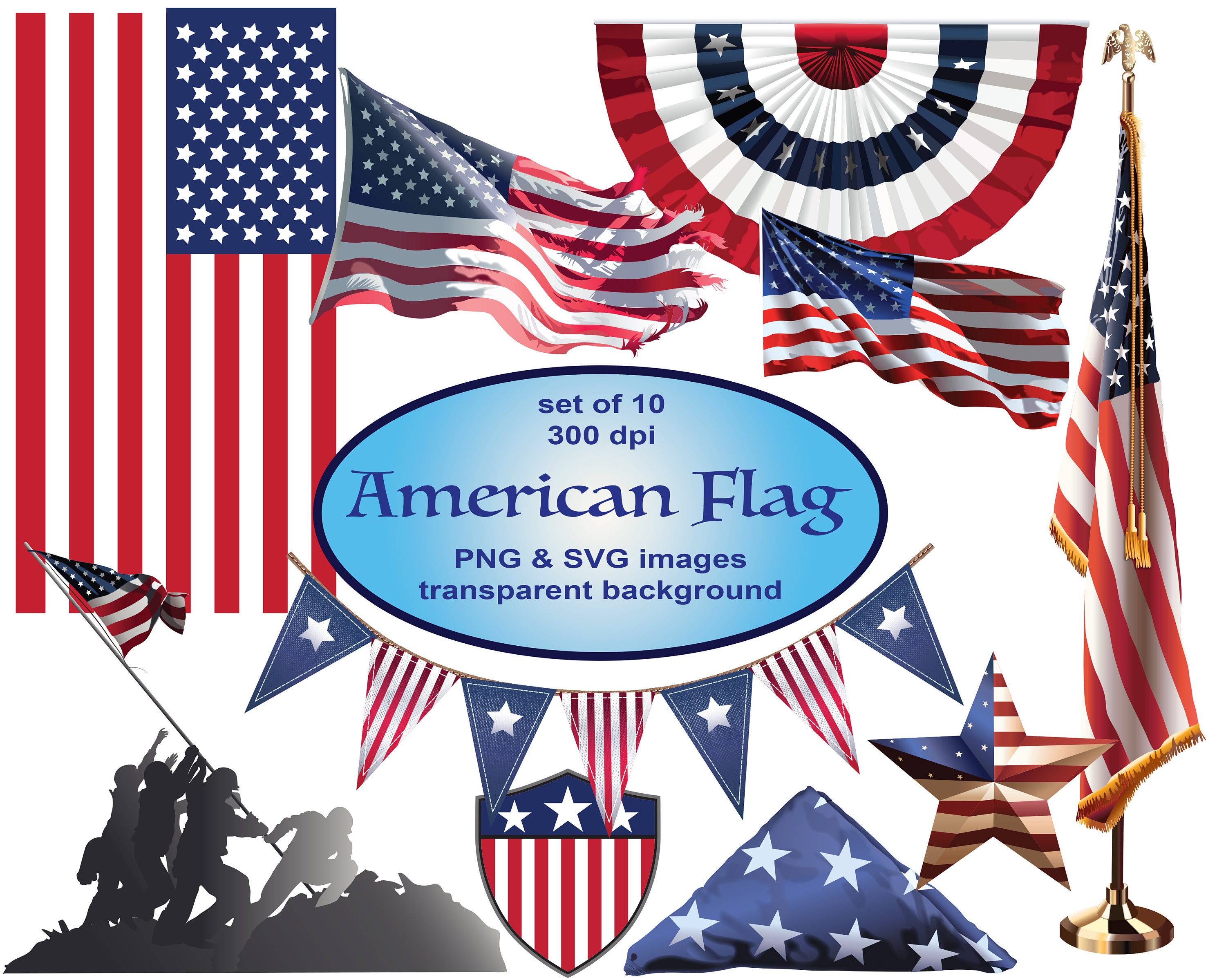 Download American Flag Clipart Svg Clipart Americana Clip Art Usa Etsy