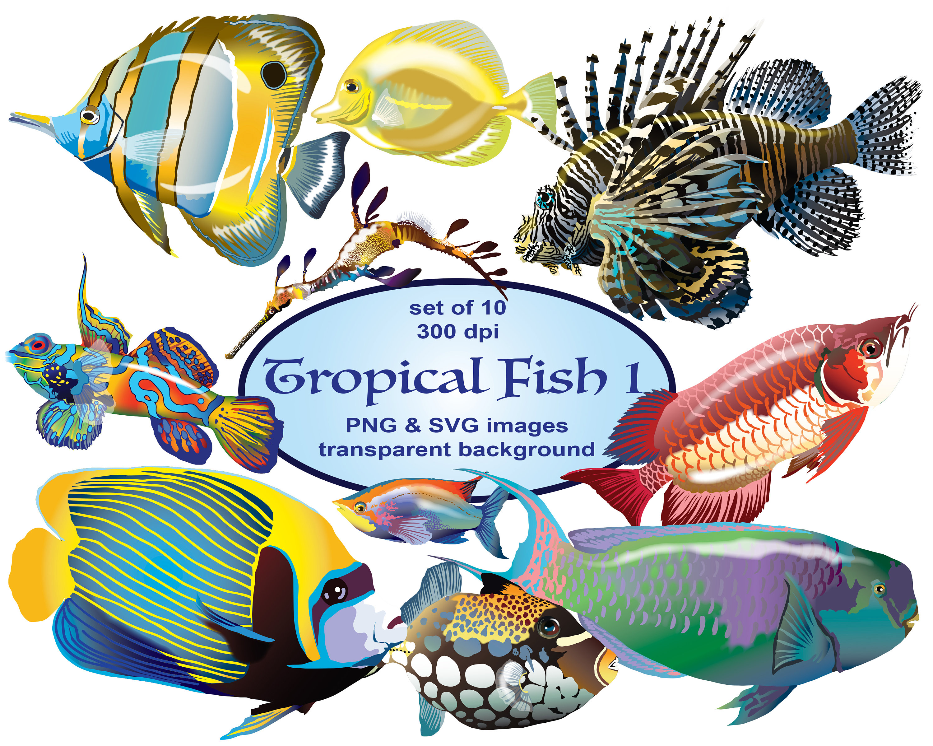 Download Tropical Fish Clipart Animals Clip Art Png Svg Clipart Etsy