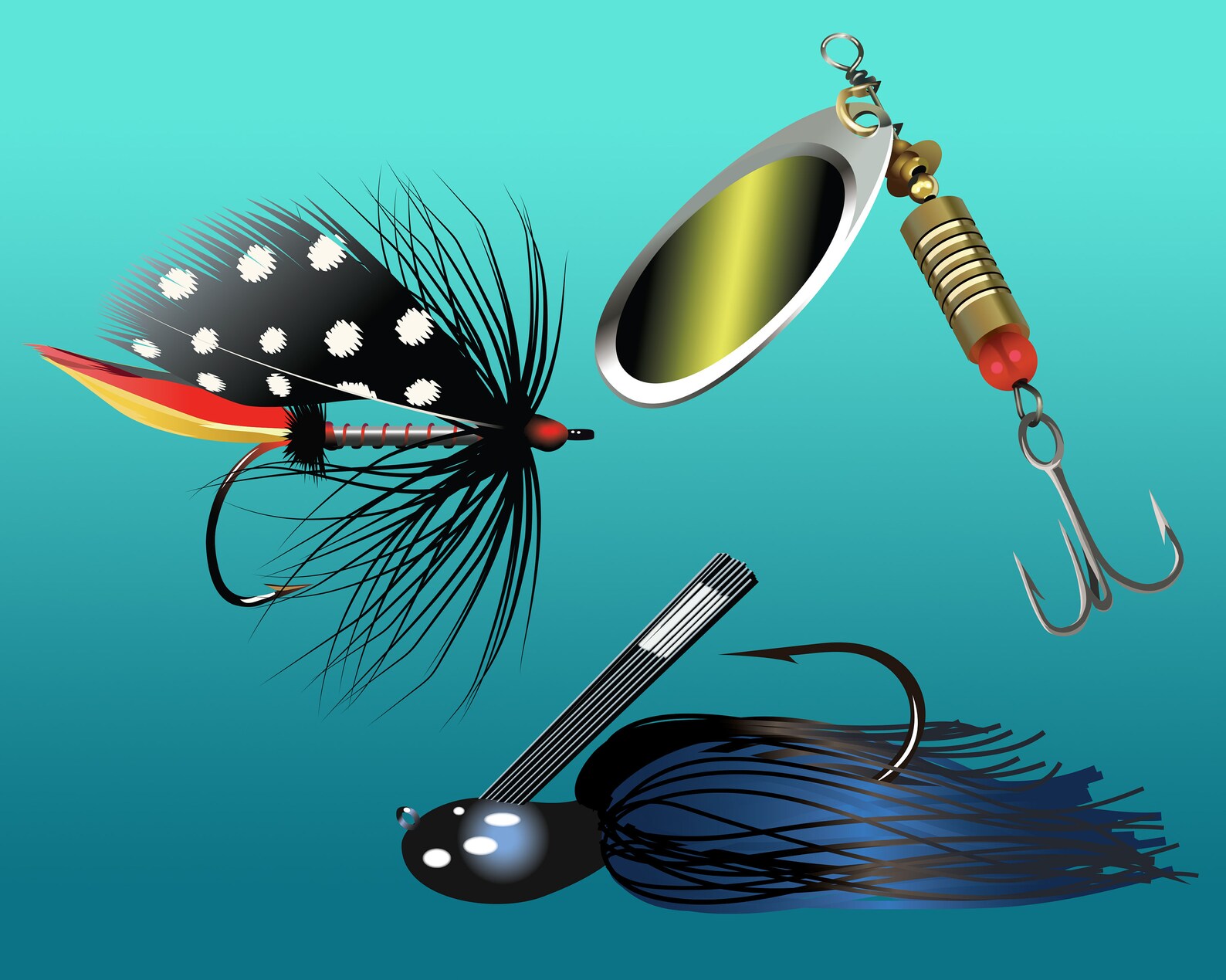 Fishing Lures Clip Art SVG Clipart Fishing Clipart Sports Etsy