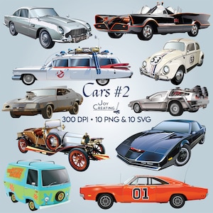 Famous Iconic Cars Clipart