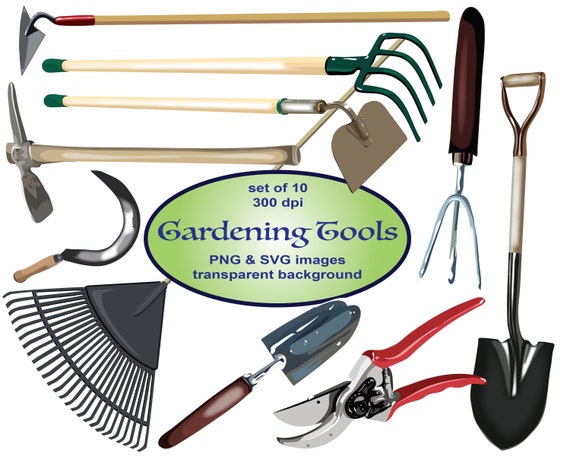 Download Gardening Tools Clip Art Garden Clipart Svg Clipart Etsy