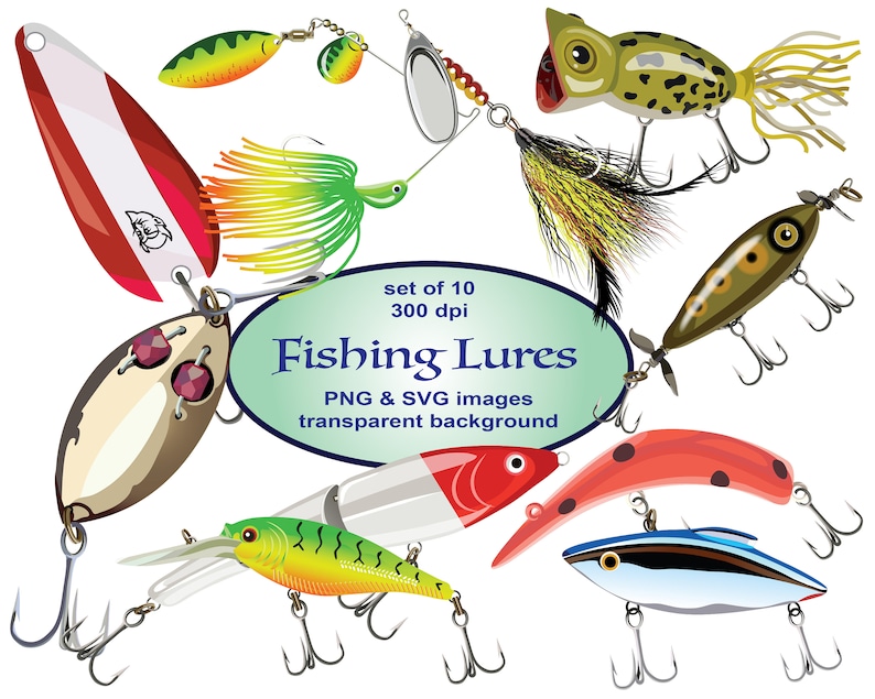 Download Fishing Lures Clip Art SVG Clipart Fishing Clipart Sports ...