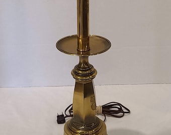 Vintage Stiffel Brass Trophy Desk Table Lamp Hollywood Regency Mid Century 1950s Light Accent Lighting Home Decor Desk Hall