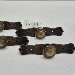 4 Vintage Amerock Carriage House Drawer Pull Cabinet Door Knob Backplate Metal Replacement