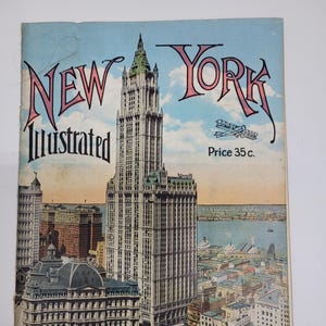 New York Illustrated Manhattan Post Card Co. Woolworth Building Souvenir Book NYC Novelties Architettura Città Ephemera Collezionabile