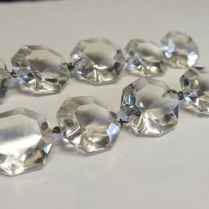 10 Vintage Antique Crystal Glass Chandelier Candelabra Prism Pendant Chain Bead Replacement Lighting Decor