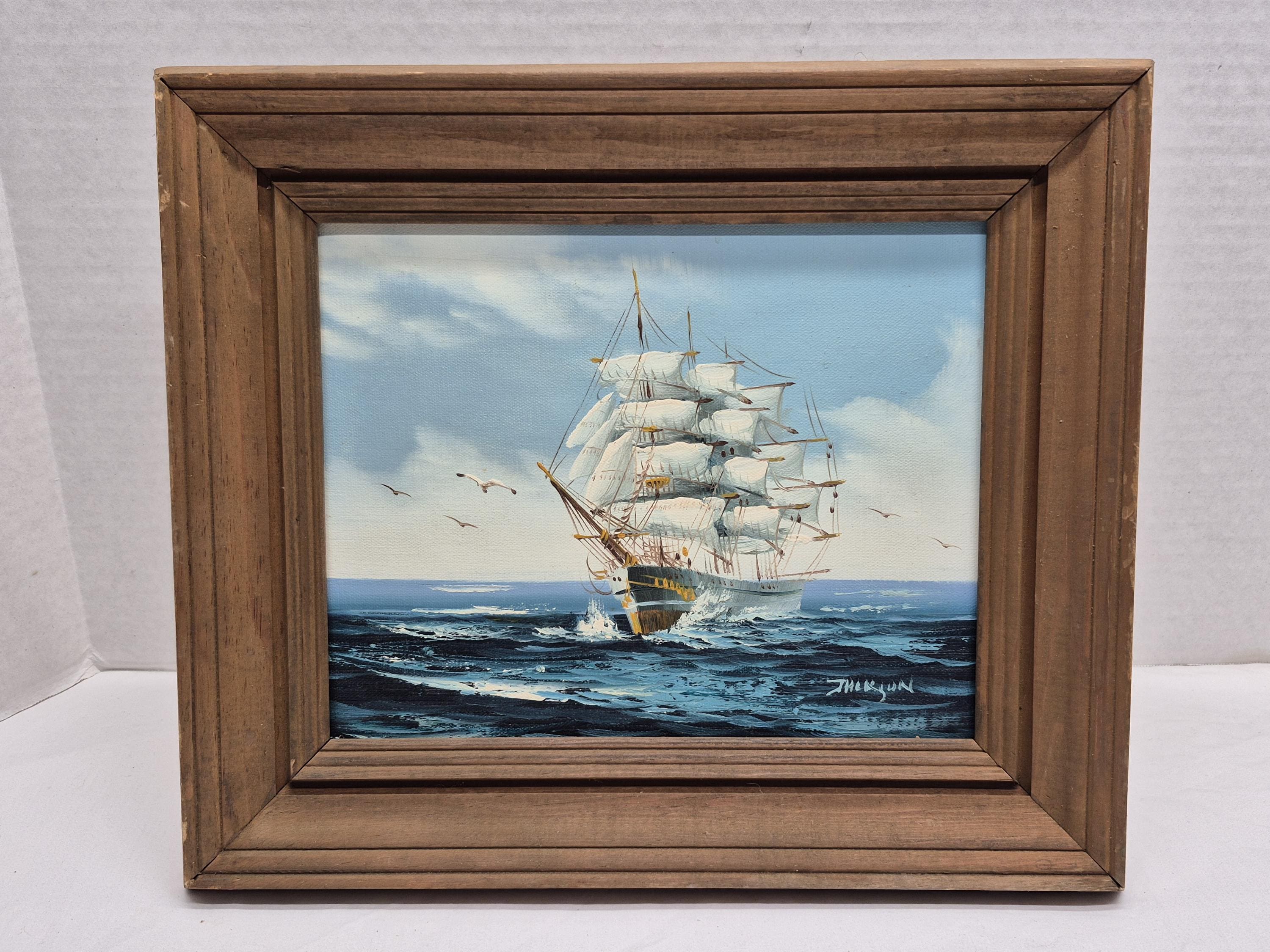 Vintage Schooner Painting - Etsy