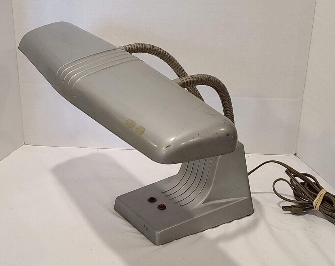 Vintage 1950s Art Deco Goose Neck Desk Lamp Mid Century Modern Dazor ...