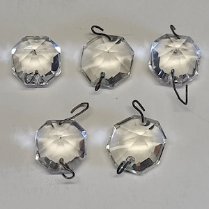 5 Vintage Antique Crystal Glass Chandelier Candelabra Prism Pendant Chain Bead Replacement Lighting Decor