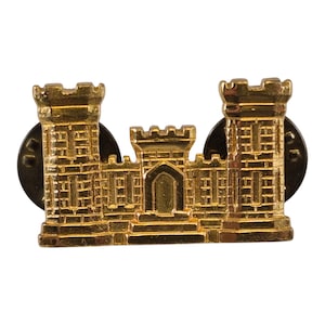 World War 2 WWII US Army Engineer Corps Officer Collar Brass Double Clutch Pin Service Collectible