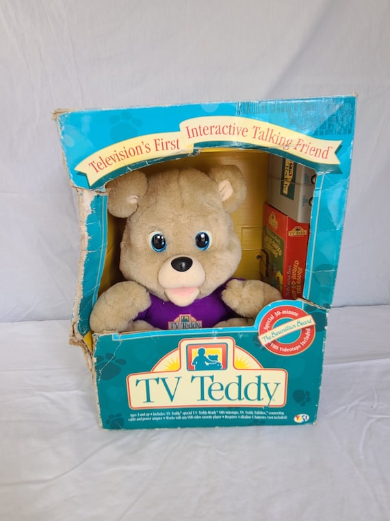 1993 TV Teddy Bear Television First Interactive Talking Vintage