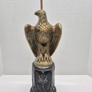 Vintage Chalkware Eagle Table Lamp Base, Mid Century Plaster Light, Hollywood Regency Accent Decor