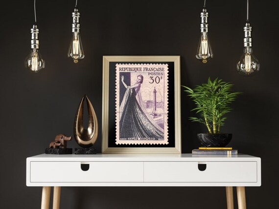 Wall Art 1953 30c Republique Francaise Haute Couture Stamp - 